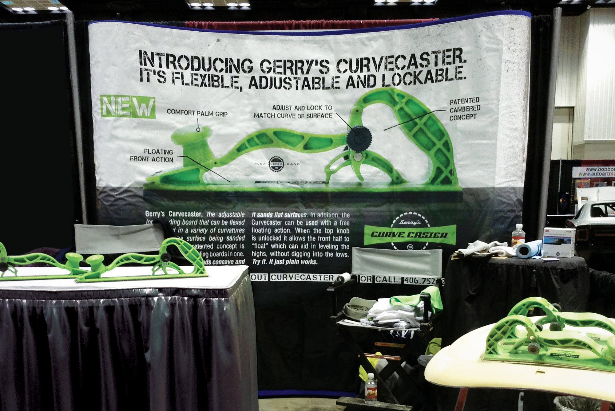 Curvecaster trade show space.