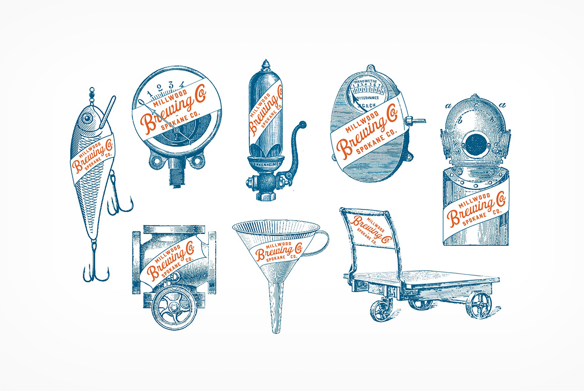 Millwood Washington based Millwood Brewing Company brand logo.