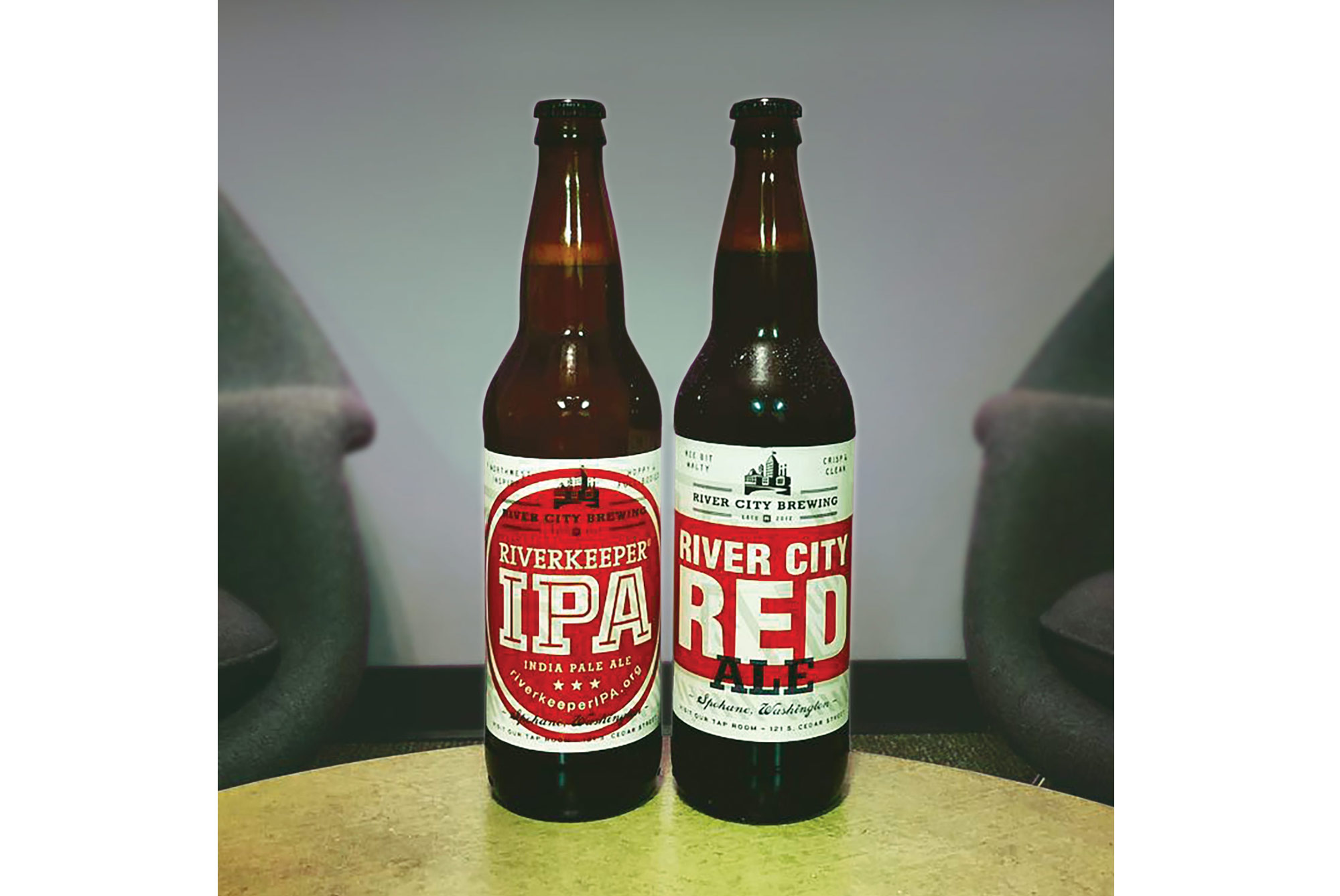 Brand logo design for craft beer company River City Brewing.