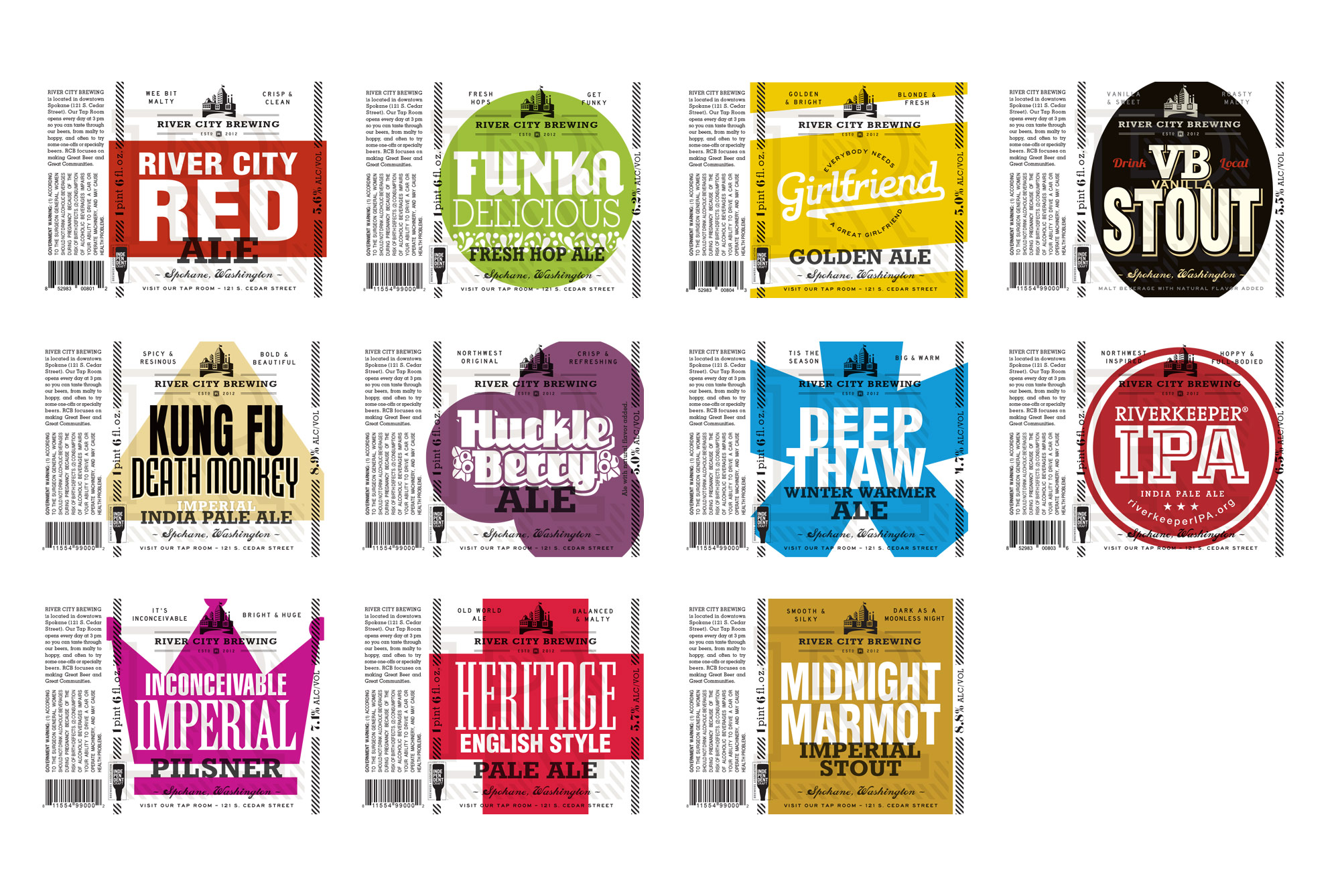 Brand logo design for craft beer company River City Brewing.