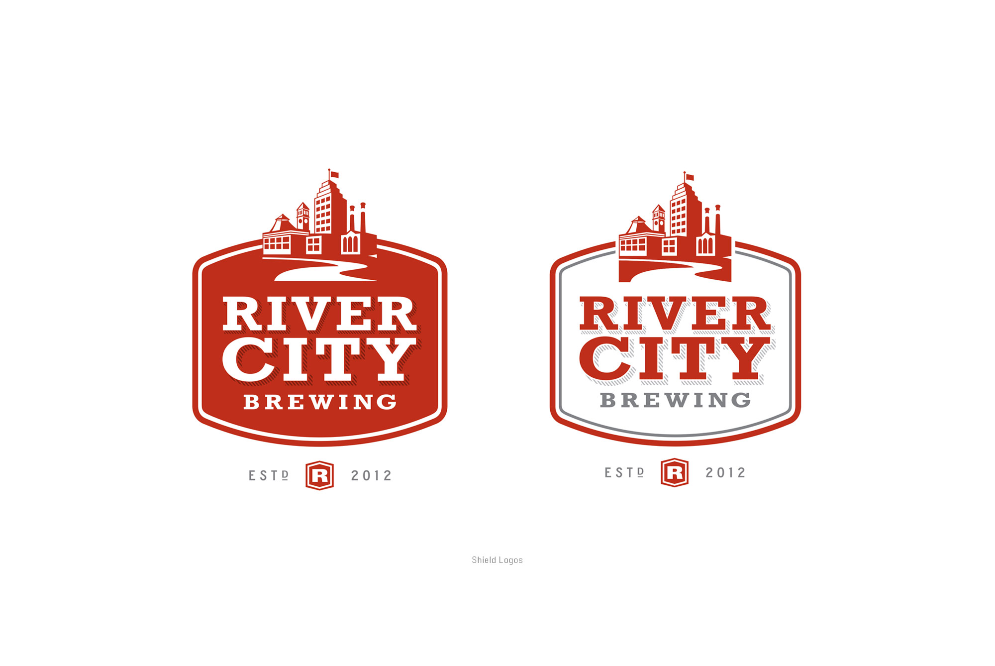 Brand logo design for craft beer company River City Brewing.