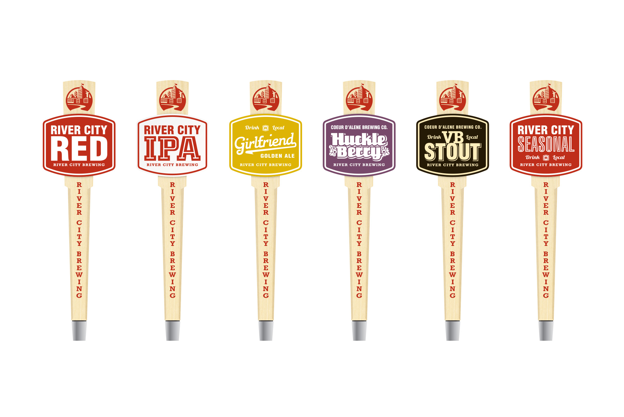 Brand logo design for craft beer company River City Brewing.
