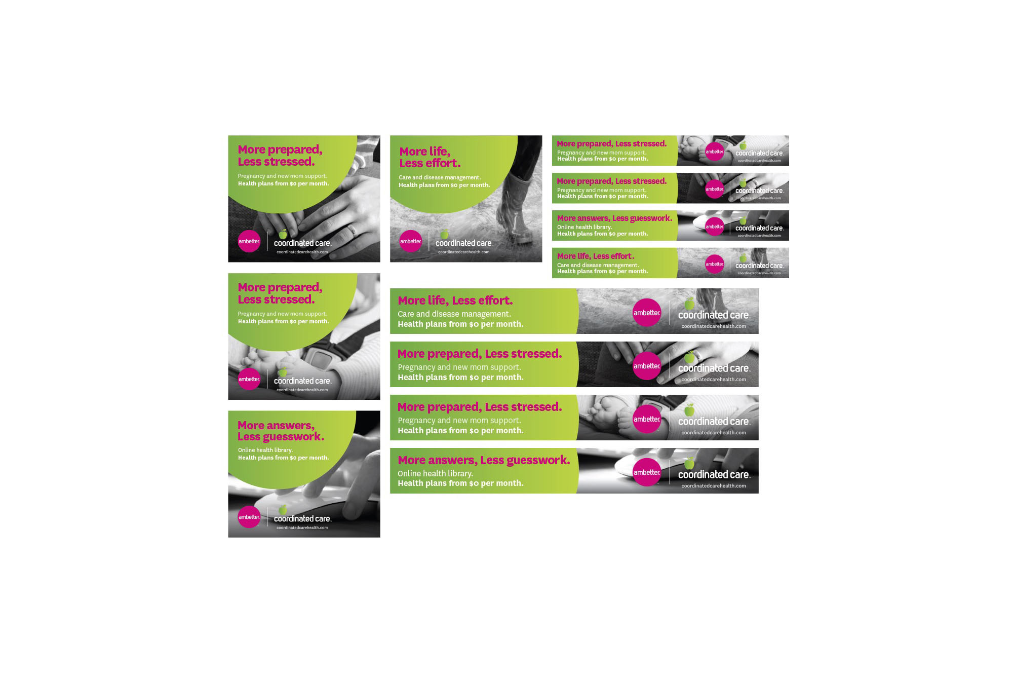Coordinated Care social media ad designs.