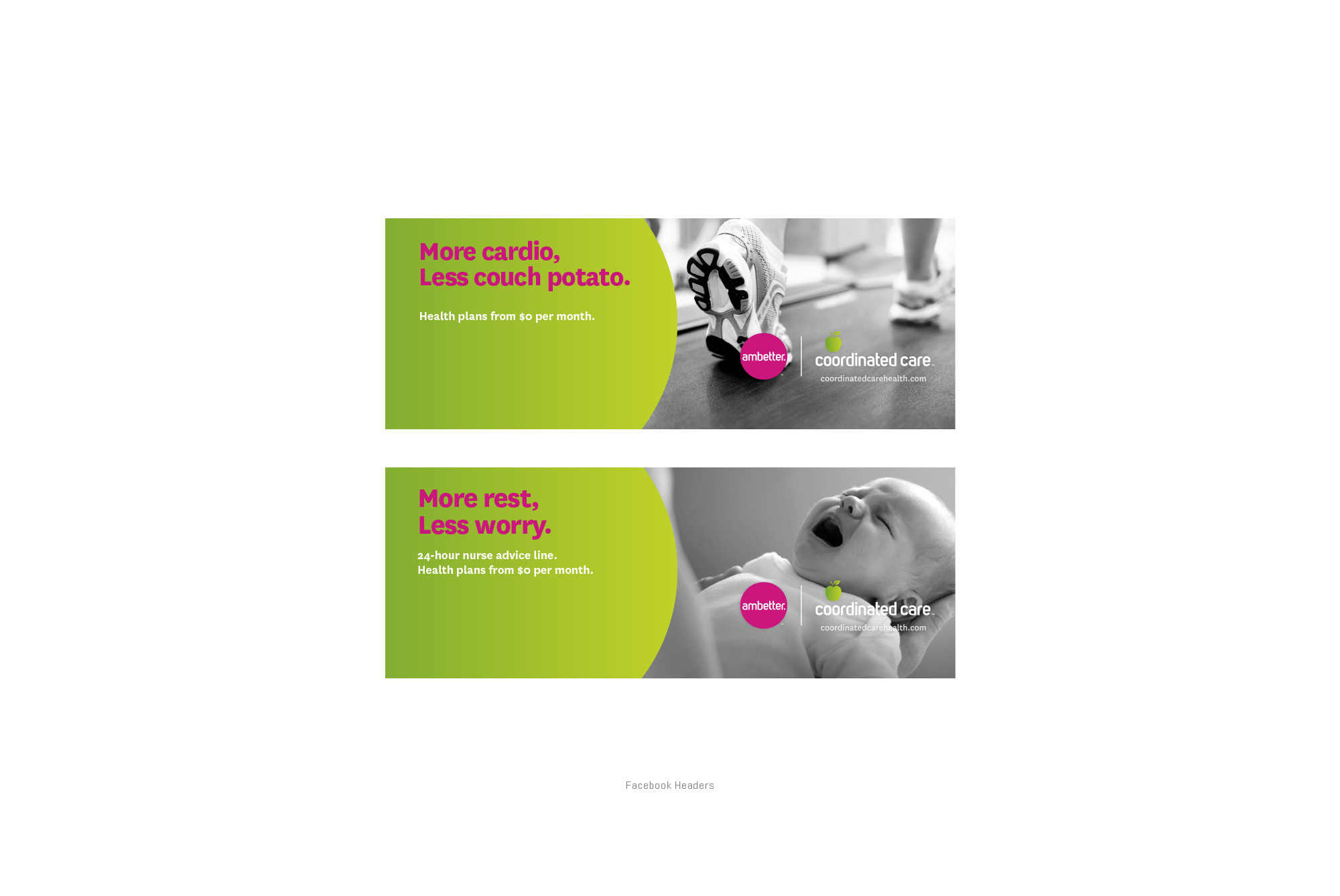 Coordinated Care social media ad designs.
