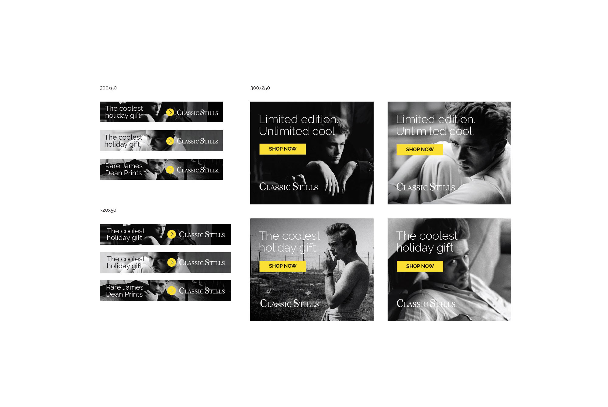Classic Stills social media ad designs.