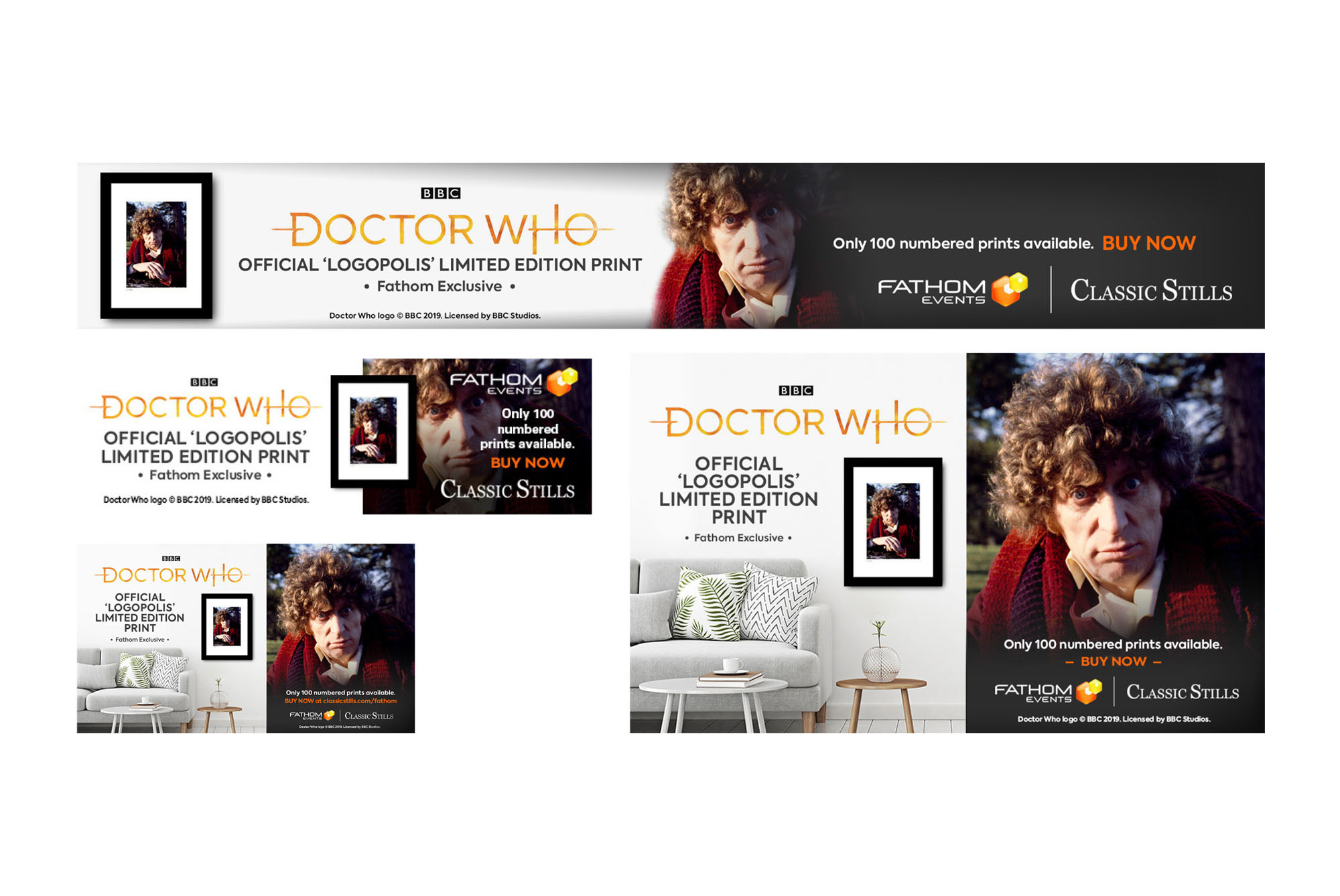 Classic Stills, Doctor Who social media ad designs.
